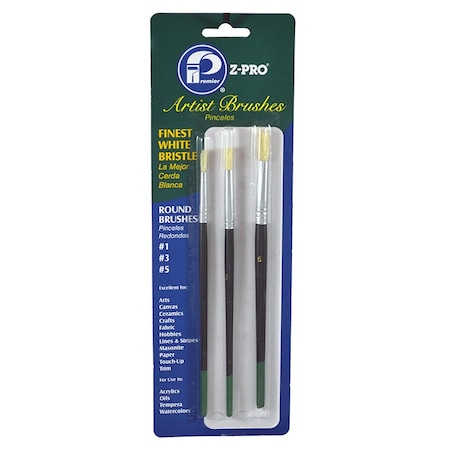 Premier 3 Pc Zpro Wht Rnd Art Brush AR10108